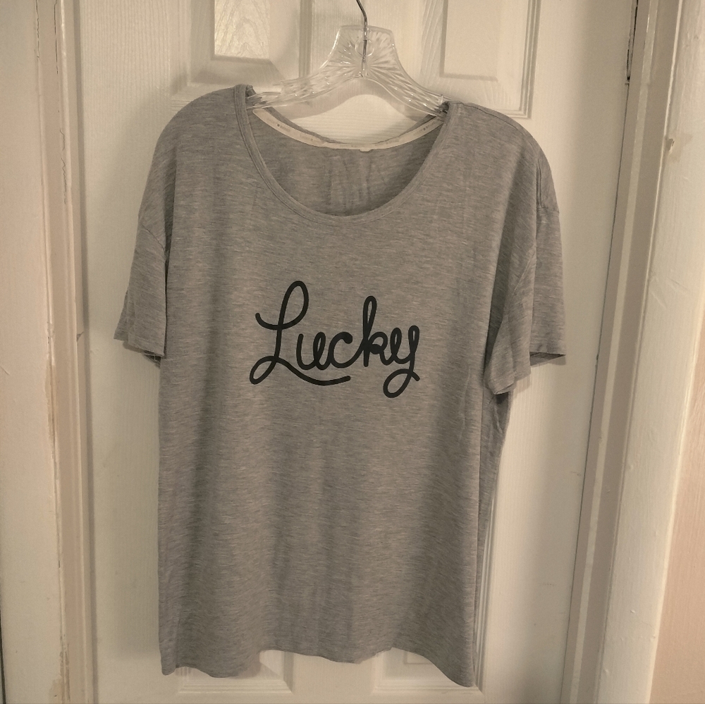 Lucky Brand Heather Gray Short Sleeve Tee